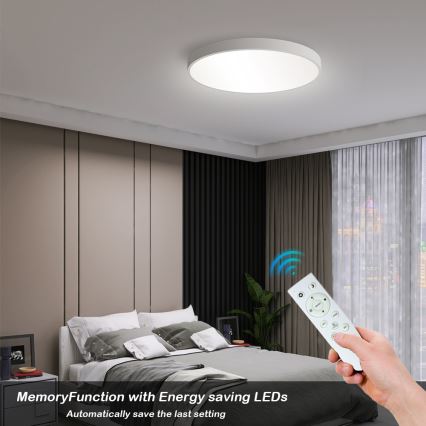 Brilagi - Plafonnier à intensité variable POOL SMART LED/60W/230V 50 cm 3000-6000K Wi-Fi Tuya + télécommande blanc
