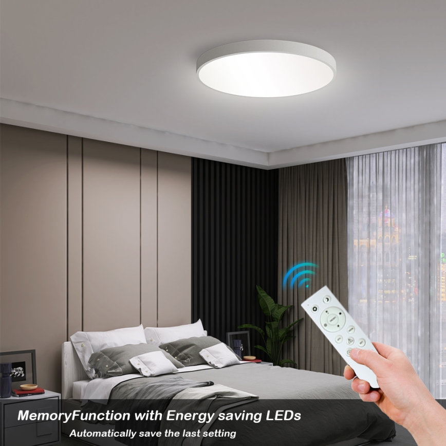 Brilagi - Plafonnier à intensité variable POOL SMART LED/60W/230V 50 cm 3000-6000K Wi-Fi Tuya + télécommande blanc