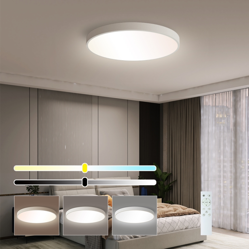 Brilagi - Plafonnier à intensité variable POOL SMART LED/60W/230V 50 cm 3000-6000K Wi-Fi Tuya + télécommande blanc