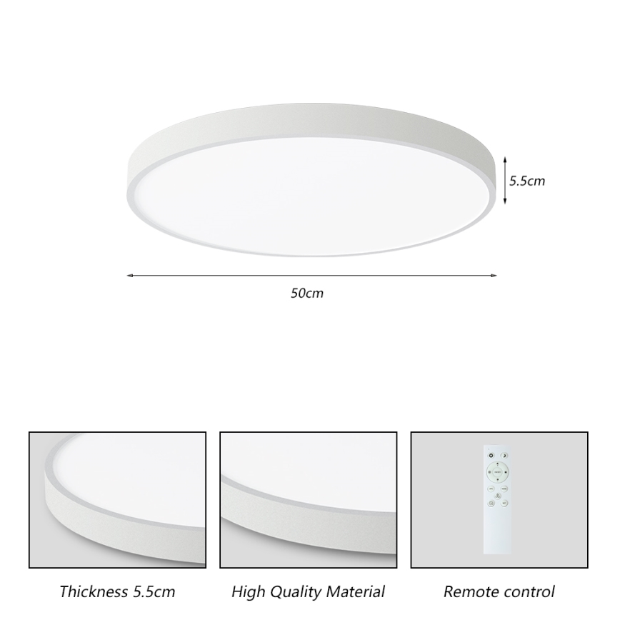 Brilagi - Plafonnier à intensité variable POOL SMART LED/60W/230V 50 cm 3000-6000K Wi-Fi Tuya + télécommande blanc