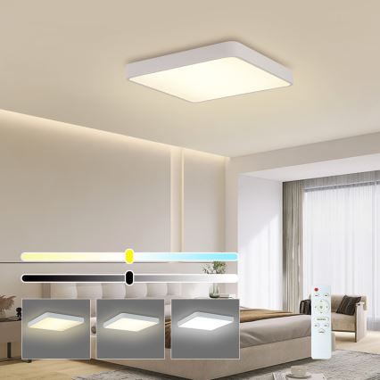 Brilagi - Plafonnier à intensité variable POOL SQUARE LED/48W/230V 3000-6000K 50x50 cm blanc + télécommande