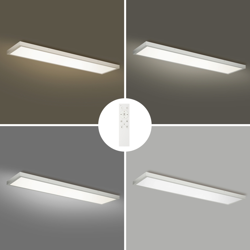 Brilagi - Plafonnier à intensité variable salle de bain FRAME SMART LED/50W/230V 120x30 cm 3000-6000K IP44 argent + Télécommande