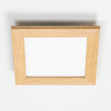Brilagi - Plafonnier à intensité variable SLIMFRAME WOOD LED/25W/230V 34x34 cm 3000-6000K marron + Télécommande