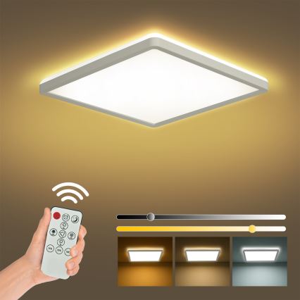 Brilagi - Plafonnier à intensité variable ULTRA SLIM LED/18W/230V 2700-6500K 30x30 cm blanc + Télécommande