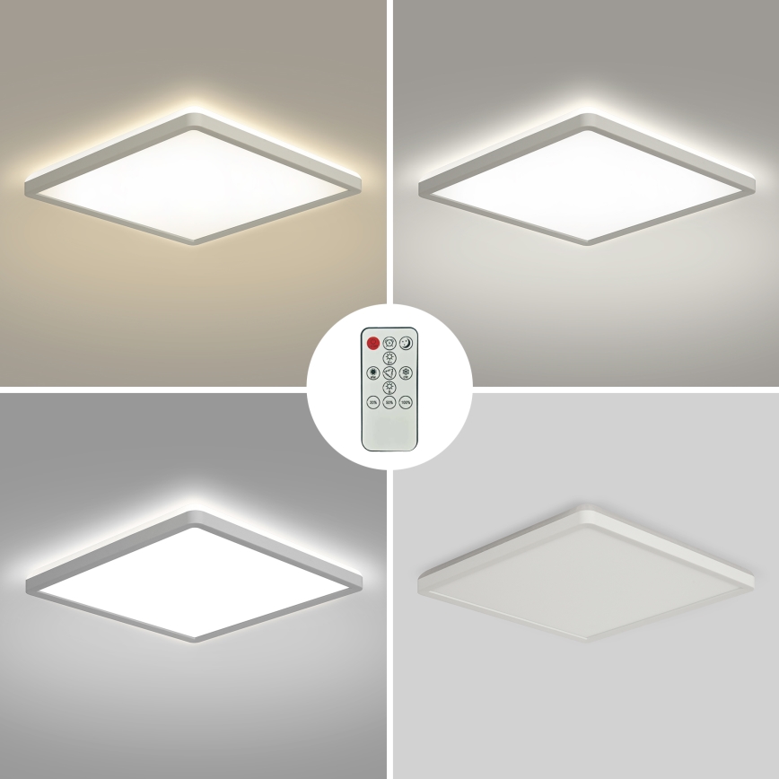 Brilagi - Plafonnier à intensité variable ULTRA SLIM LED/18W/230V 2700-6500K 30x30 cm blanc + Télécommande