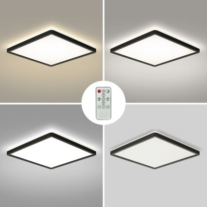 Brilagi - Plafonnier à intensité variable ULTRA SLIM LED/18W/230V 2700-6500K 30x30 cm noir + Télécommande