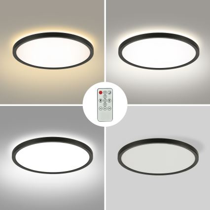 Brilagi - Plafonnier à intensité variable ULTRA SLIM LED/18W/230V 2700-6500K d. 30 cm noir + Télécommande
