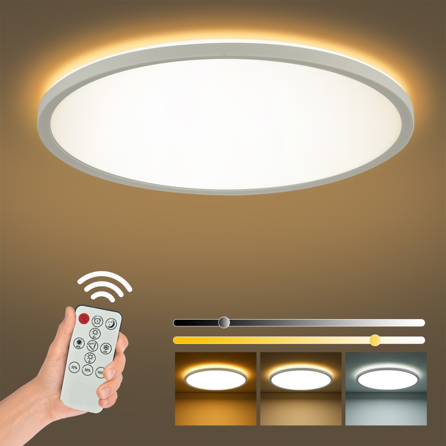 Brilagi - Plafonnier à intensité variable ULTRA SLIM LED/24W/230V 2700-6500K d. 42 cm blanc + Télécommande