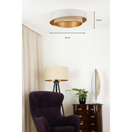 Brilagi - Plafonnier à intensité variable VEGAS SHINE LED/24W/230V d. 60 cm 3000/4000/6500K crème/beige + télécommande
