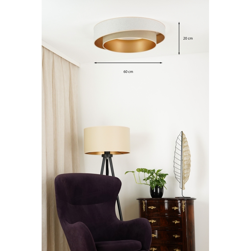 Brilagi - Plafonnier à intensité variable VEGAS SHINE LED/24W/230V d. 60 cm 3000/4000/6500K crème/beige + télécommande