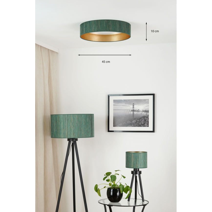 Brilagi - Plafonnier à intensité variable VEGAS SHINE LED/24W/230V 3000/4000/6500K paille vert/doré + Télécommande