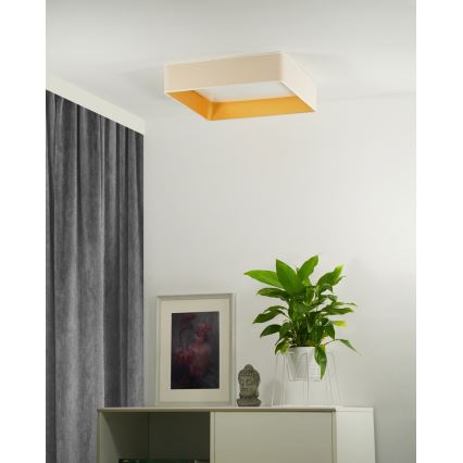 Brilagi - Plafonnier à intensité variable VELVET SQUARE LED/24W/230V 3000/4000/6500K + télécommande crème