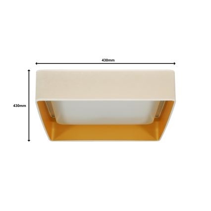 Brilagi - Plafonnier à intensité variable VELVET SQUARE LED/24W/230V 3000/4000/6500K + télécommande crème