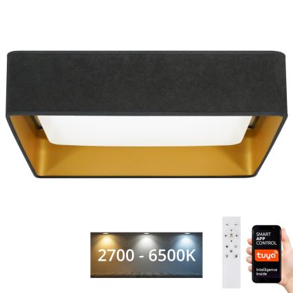 Brilagi - Plafonnier à intensité variable VELVET SQUARE SMART LED/36W/230V 2700-6500K Wi-Fi Tuya + Télécommande gris