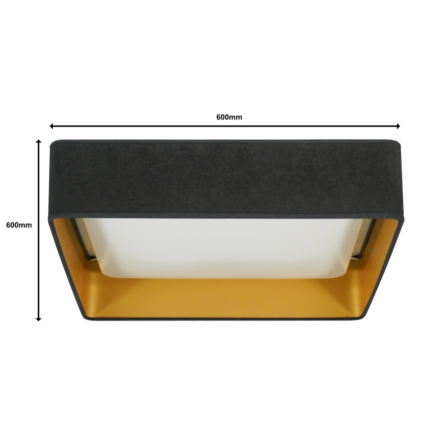 Brilagi - Plafonnier à intensité variable VELVET SQUARE SMART LED/36W/230V 2700-6500K Wi-Fi Tuya + Télécommande gris
