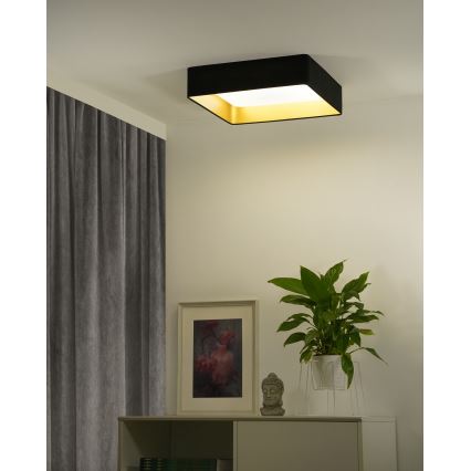 Brilagi - Plafonnier à intensité variable VELVET SQUARE SMART LED/36W/230V 2700-6500K Wi-Fi Tuya + télécommande noir