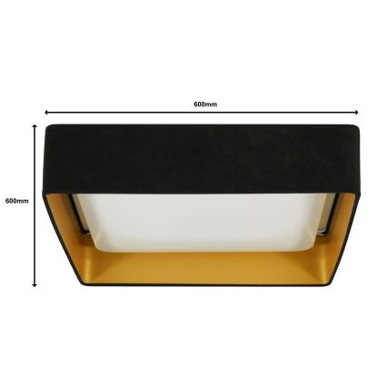 Brilagi - Plafonnier à intensité variable VELVET SQUARE SMART LED/36W/230V 2700-6500K Wi-Fi Tuya + télécommande noir