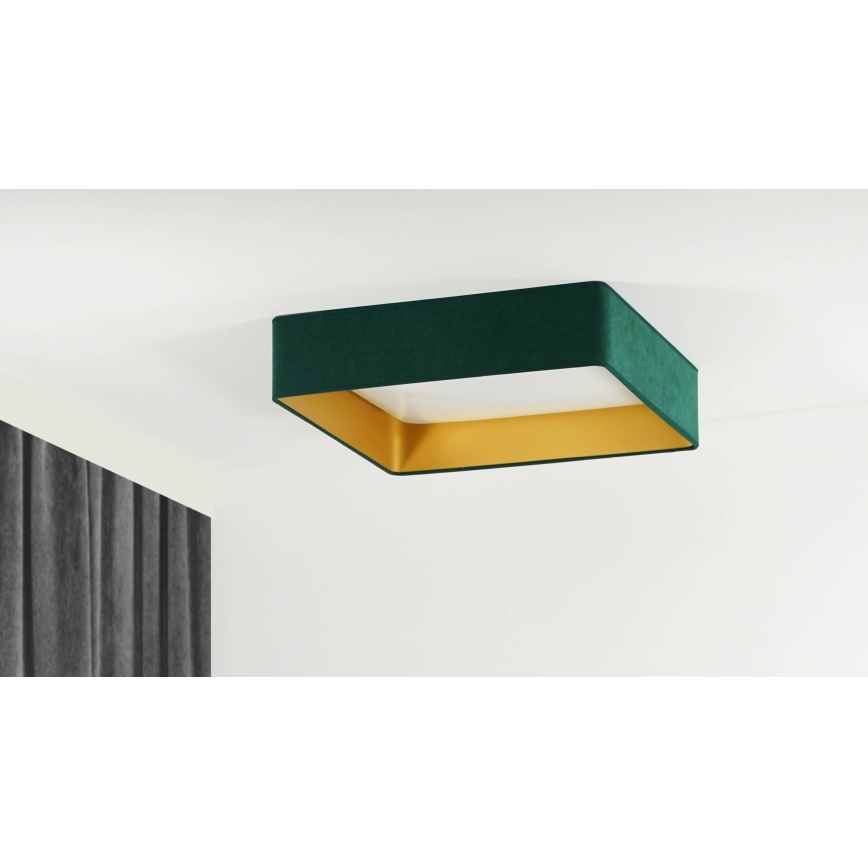 Brilagi - Plafonnier à intensité variable VELVET SQUARE SMART LED/36W/230V 2700-6500K Wi-Fi Tuya + télécommande vert