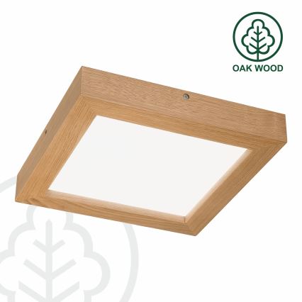 Brilagi - Plafonnier à intensité variable salle de bain WOODY FRAME LED/24W/230V chêne 30x30 cm 3000-6000K IP44 + télécommande