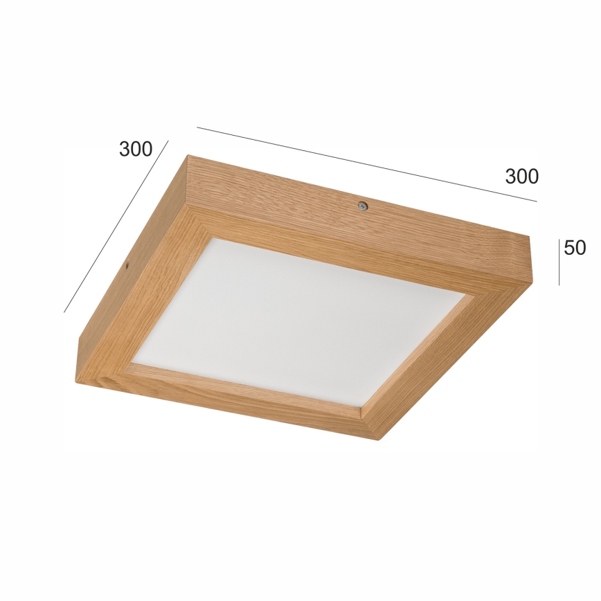 Brilagi - Plafonnier à intensité variable salle de bain WOODY FRAME LED/24W/230V chêne 30x30 cm 3000-6000K IP44 + télécommande