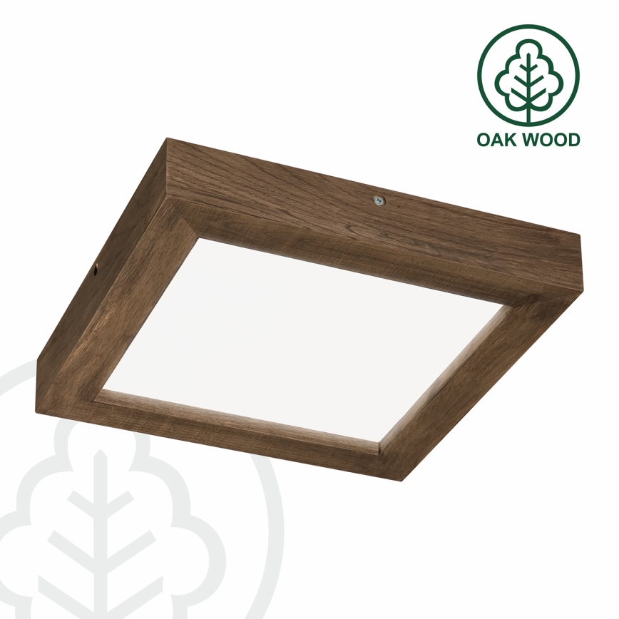 Brilagi - Plafonnier à intensité variable salle de bain WOODY FRAME LED/24W/230V chêne noyer 30x30 cm 3000-6000K IP44 + Télécommande