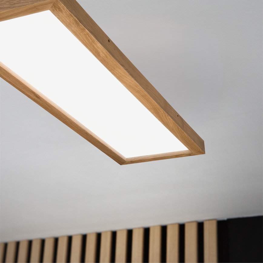 Brilagi - Plafonnier à intensité variable salle de bain WOODY FRAME LED/50W/230V chêne 120x30 cm 3000-6000K IP44 + télécommande