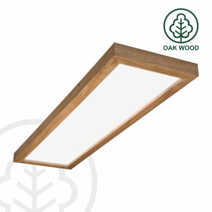 Brilagi - Plafonnier à intensité variable salle de bain WOODY FRAME LED/50W/230V chêne 120x30 cm 3000-6000K IP44 + télécommande