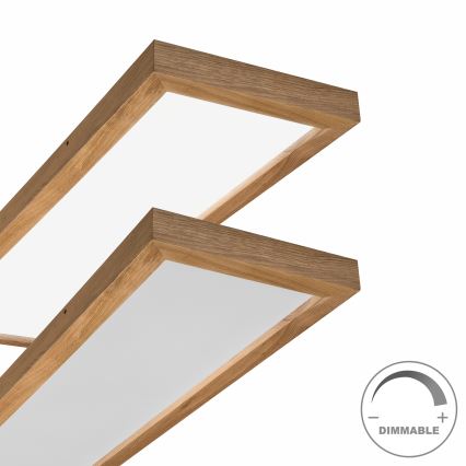 Brilagi - Plafonnier à intensité variable salle de bain WOODY FRAME LED/50W/230V chêne 120x30 cm 3000-6000K IP44 + télécommande