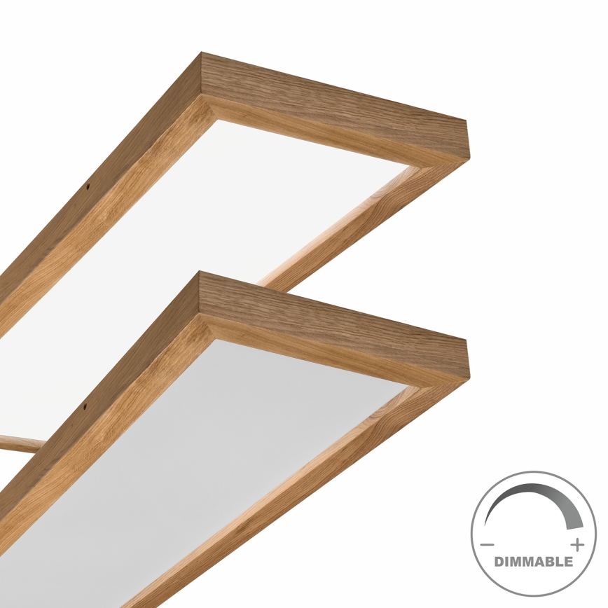 Brilagi - Plafonnier à intensité variable salle de bain WOODY FRAME LED/50W/230V chêne 120x30 cm 3000-6000K IP44 + télécommande