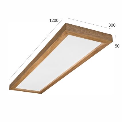 Brilagi - Plafonnier à intensité variable salle de bain WOODY FRAME LED/50W/230V chêne 120x30 cm 3000-6000K IP44 + télécommande