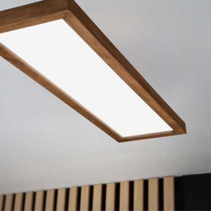 Brilagi - Plafonnier à intensité variable salle de bain WOODY FRAME LED/50W/230V chêne cerise 120x30 cm 3000-6000K IP44 + Télécommande
