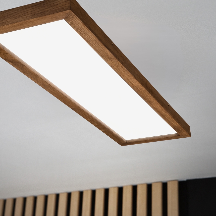 Brilagi - Plafonnier à intensité variable salle de bain WOODY FRAME LED/50W/230V chêne cerise 120x30 cm 3000-6000K IP44 + Télécommande