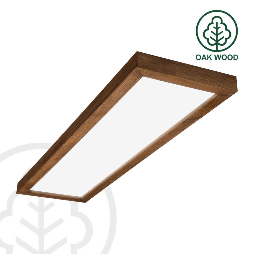 Brilagi - Plafonnier à intensité variable salle de bain WOODY FRAME LED/50W/230V chêne cerise 120x30 cm 3000-6000K IP44 + Télécommande