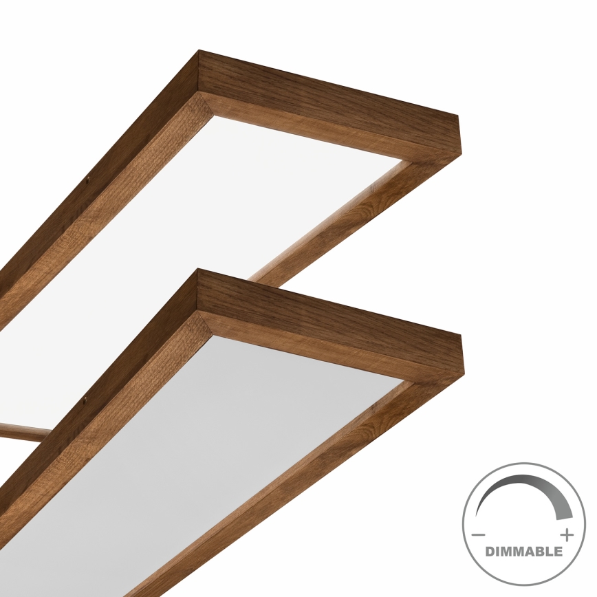 Brilagi - Plafonnier à intensité variable salle de bain WOODY FRAME LED/50W/230V chêne cerise 120x30 cm 3000-6000K IP44 + Télécommande
