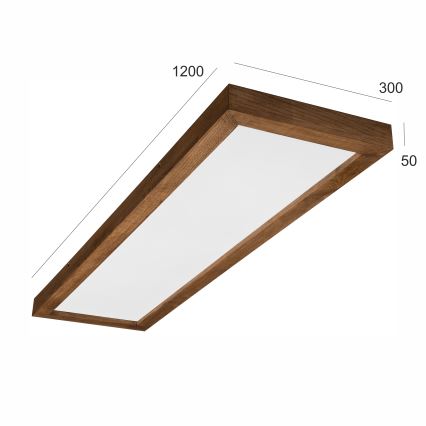 Brilagi - Plafonnier à intensité variable salle de bain WOODY FRAME LED/50W/230V chêne cerise 120x30 cm 3000-6000K IP44 + Télécommande