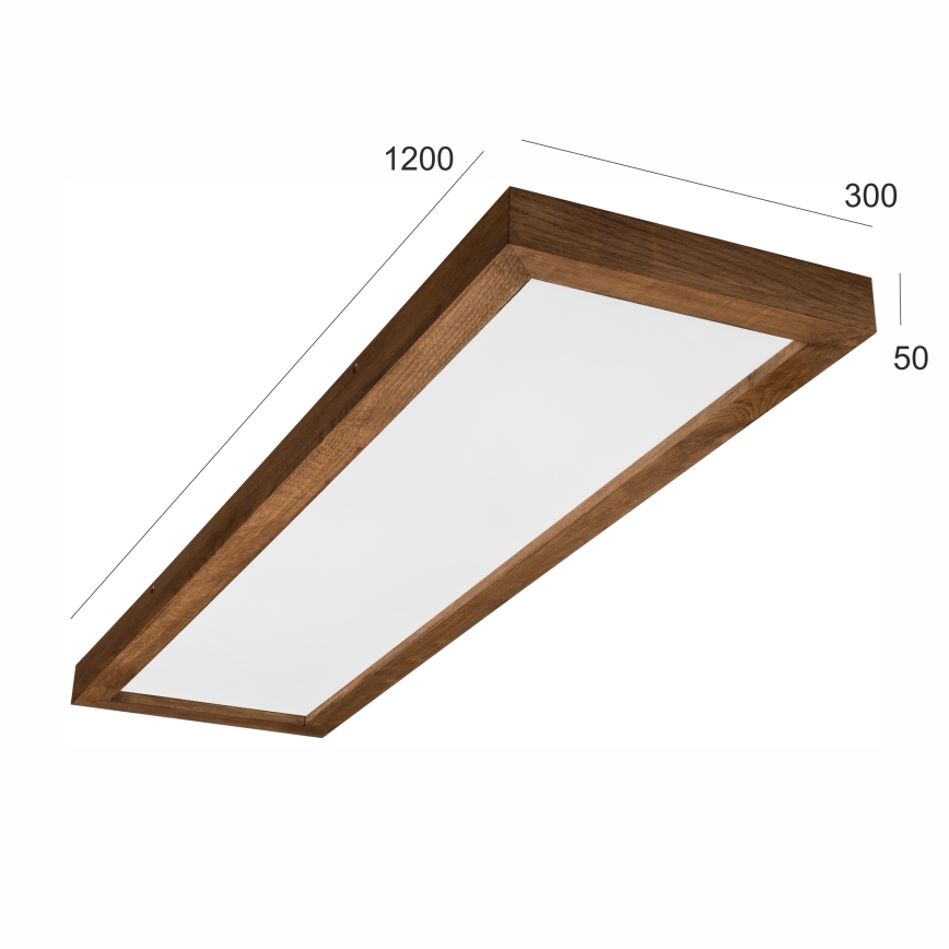 Brilagi - Plafonnier à intensité variable salle de bain WOODY FRAME LED/50W/230V chêne cerise 120x30 cm 3000-6000K IP44 + Télécommande