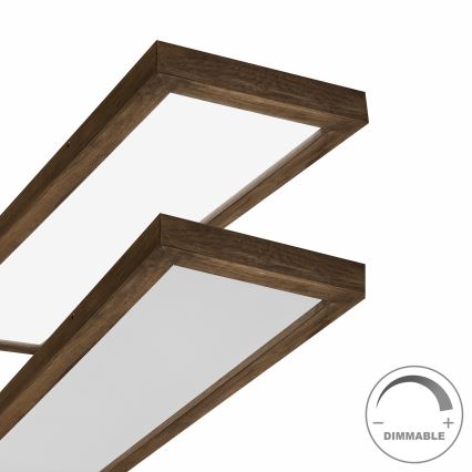 Brilagi - Plafonnier à intensité variable salle de bain WOODY FRAME LED/50W/230V chêne noyer 120x30 cm 3000-6000K IP44 + Télécommande
