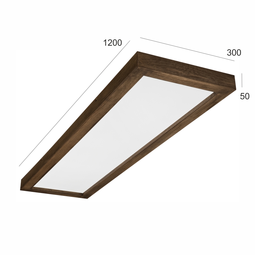 Brilagi - Plafonnier à intensité variable salle de bain WOODY FRAME LED/50W/230V chêne noyer 120x30 cm 3000-6000K IP44 + Télécommande