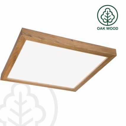 Brilagi - Plafonnier à intensité variable salle de bain WOODY FRAME LED/50W/230V chêne 60x60 cm 3000-6000K IP44 + télécommande