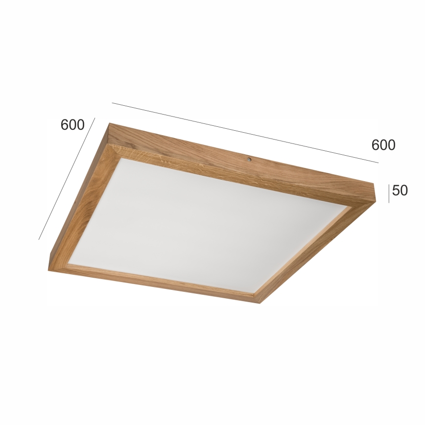 Brilagi - Plafonnier à intensité variable salle de bain WOODY FRAME LED/50W/230V chêne 60x60 cm 3000-6000K IP44 + télécommande