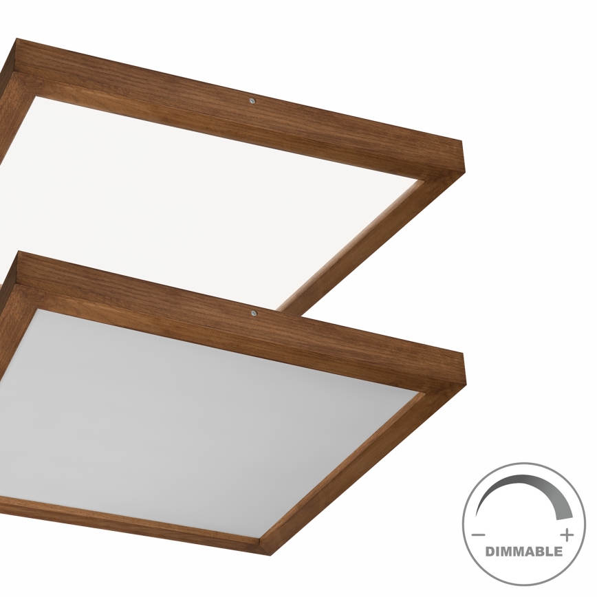 Brilagi - Plafonnier à intensité variable salle de bain WOODY FRAME LED/50W/230V chêne cerise 60x60 cm 3000-6000K IP44 + Télécommande