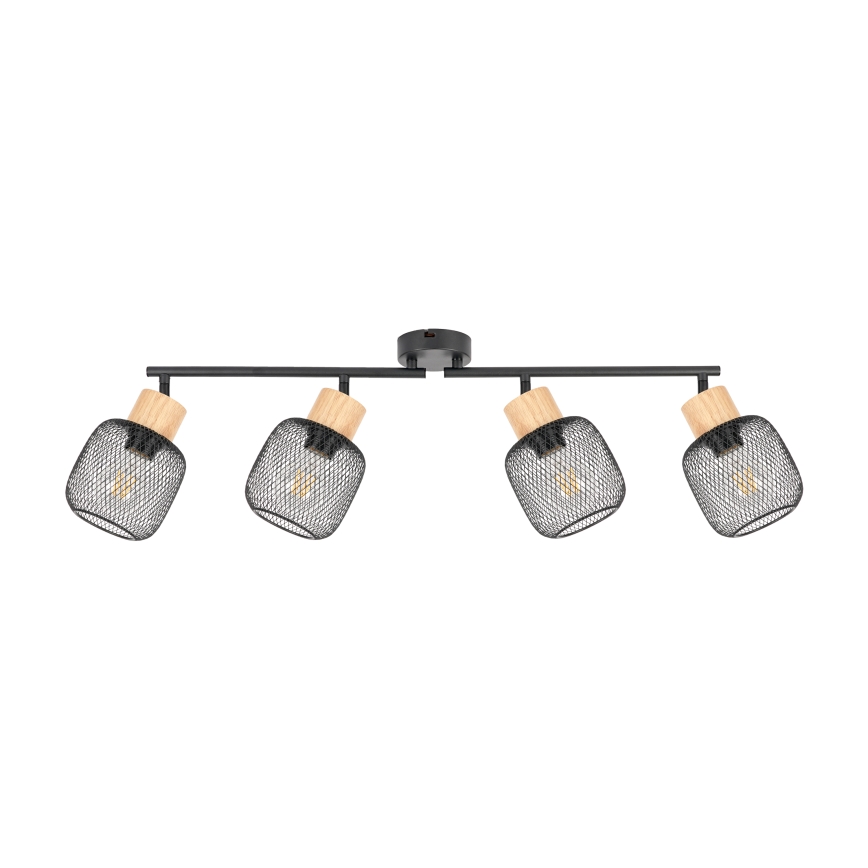 Brilagi - Luminaire à spots BASKLITE 4xE27/15W/230V bois/noir