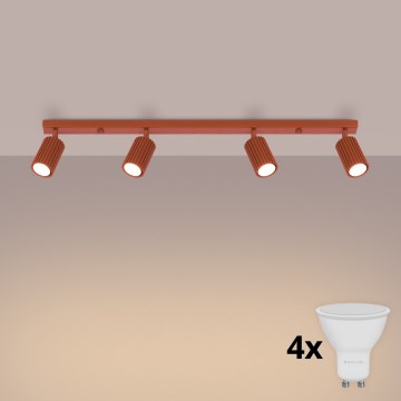 Brilagi - Luminaire à spots LED CRESTO 4x GU10/10W/230V rouge