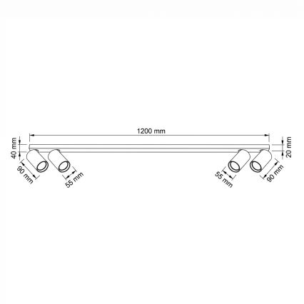 BRILAGI - Luminaire à spots SELE LONG 4xGU10/30W/230V beige