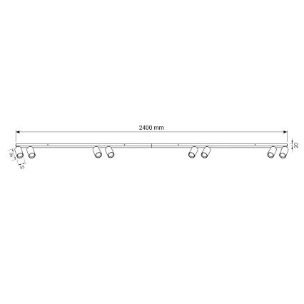 BRILAGI - Luminaire à spots SELE LONG 8xGU10/30W/230V beige