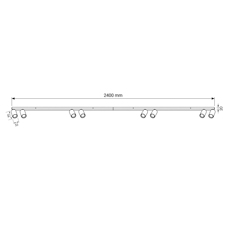 BRILAGI - Luminaire à spots SELE LONG 8xGU10/30W/230V blanc