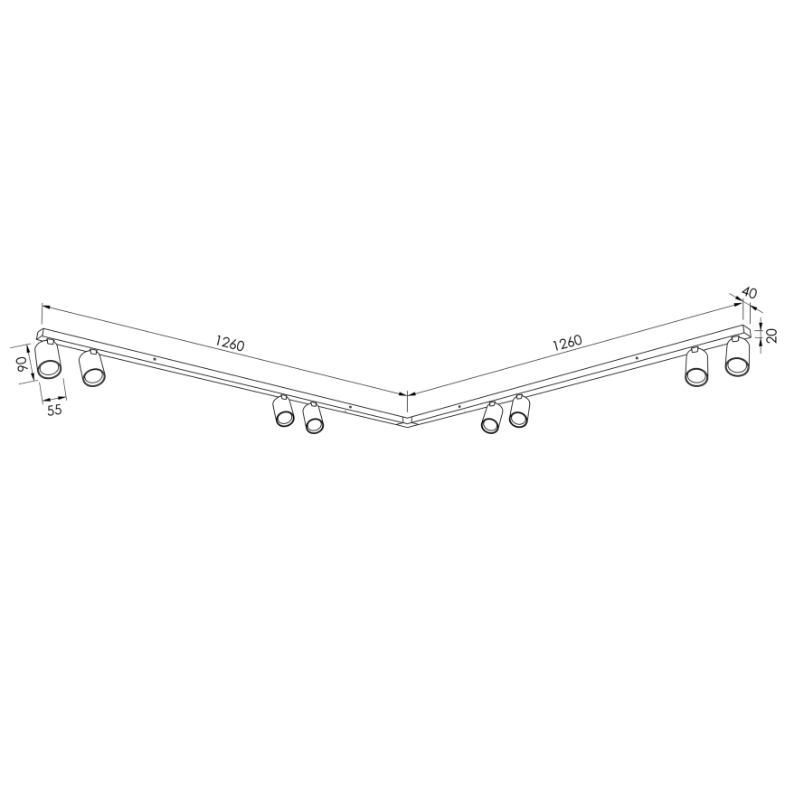 BRILAGI - Luminaire à spots SELE LONG 8xGU10/30W/230V noir
