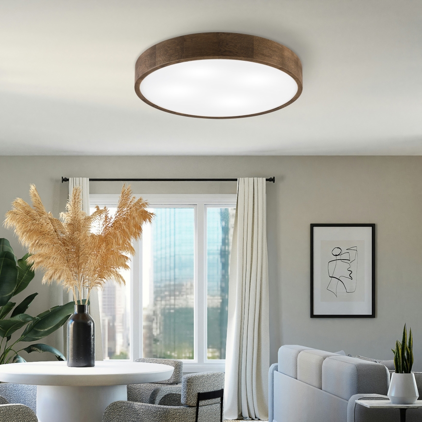 Brilagi - Luminaire de plafond LED CARVALHO 4xE27/60W/230V noyer Ø 57,5 cm