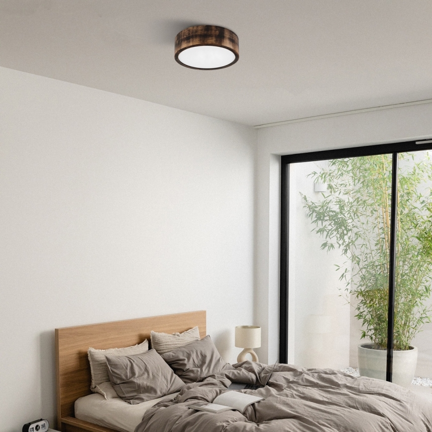Brilagi - Luminaire de plafond LED CARVALHO SMOKEY LED/20W/230V chêne Ø 27,5 cm