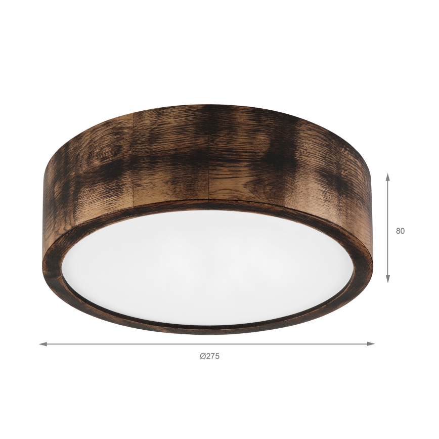 Brilagi - Luminaire de plafond LED CARVALHO SMOKEY LED/20W/230V chêne Ø 27,5 cm